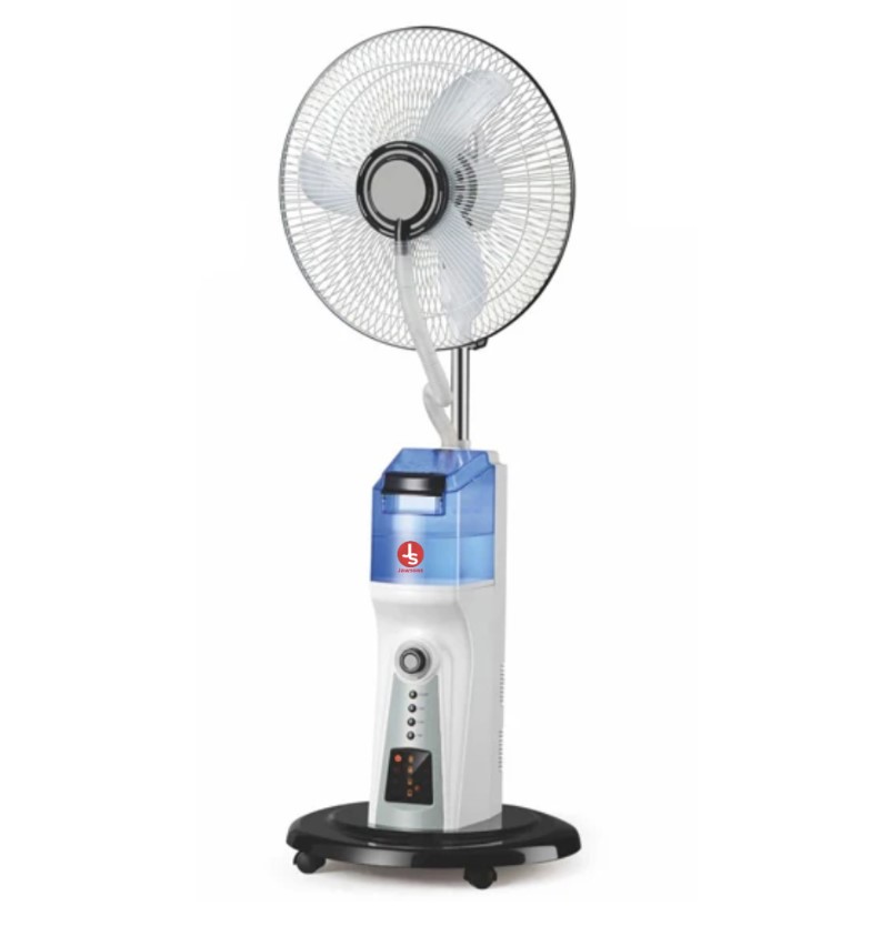 Rechargeable Mist Fan Blue – Cordless Misting Fan 400ml Tank, 3-Speed Settings, LED Lights | 8Hrs Battery, Portable Handle | UAE Camping & Home Cooling Essential 